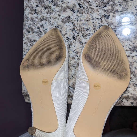 BCBGeneration White Snakeskin Heels - Picture 4 of 6